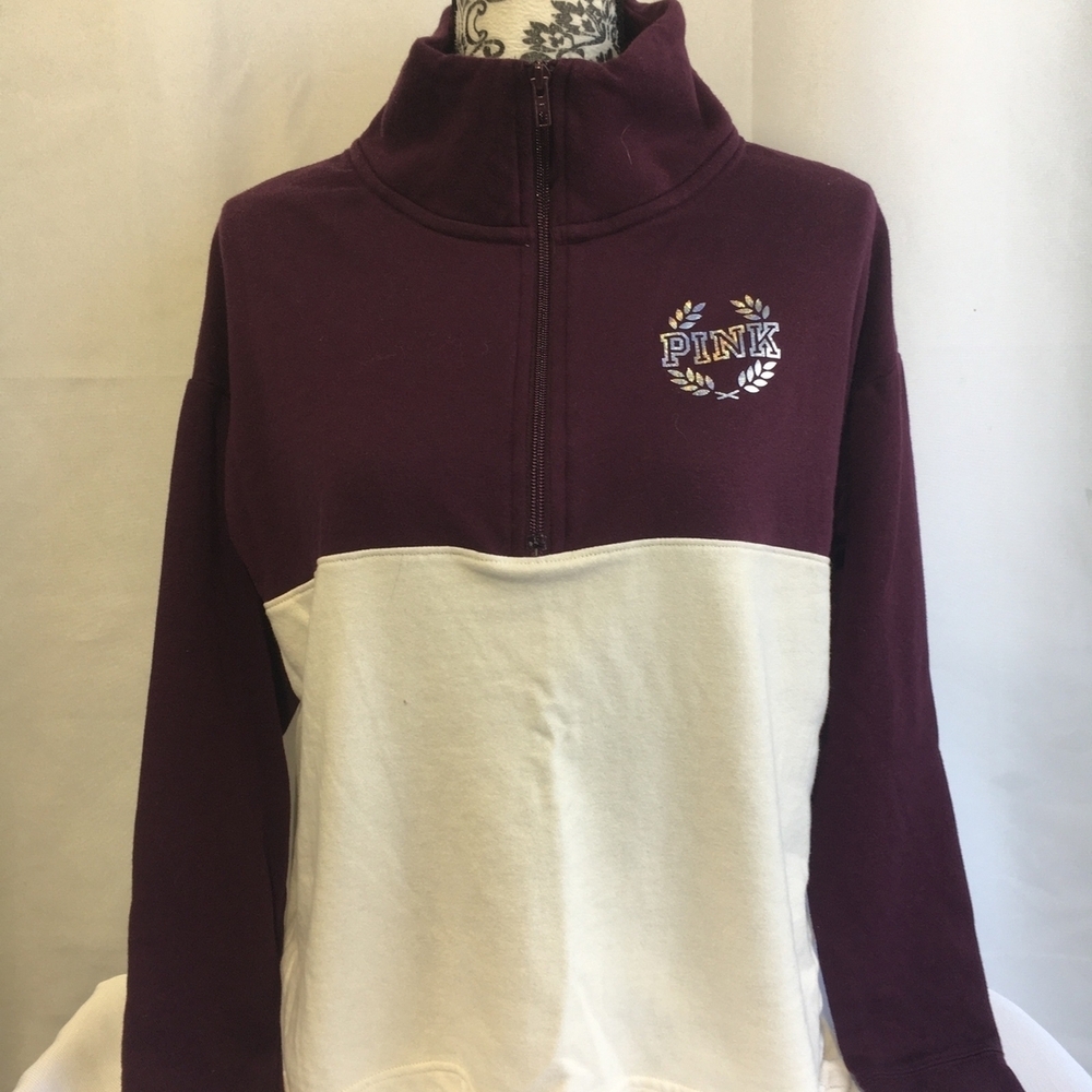 Victoria's Secret  Pink Maroon and Cream Sweater